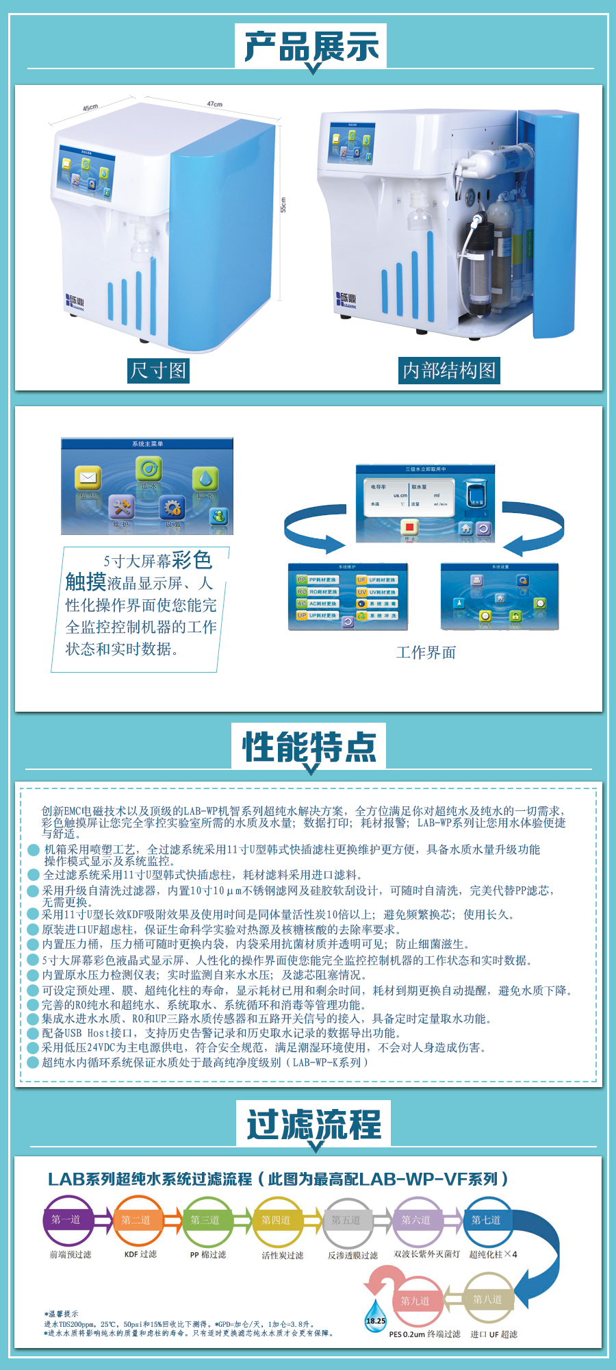 LAB-WP彩色触摸大屏超纯水机